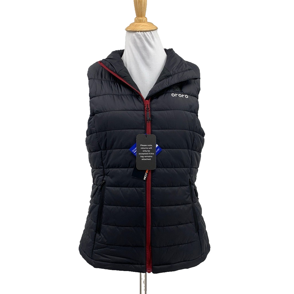Ororo Vest Womens S Small Black Zone Heated Quilted Zip Up Puffer *NO Battery